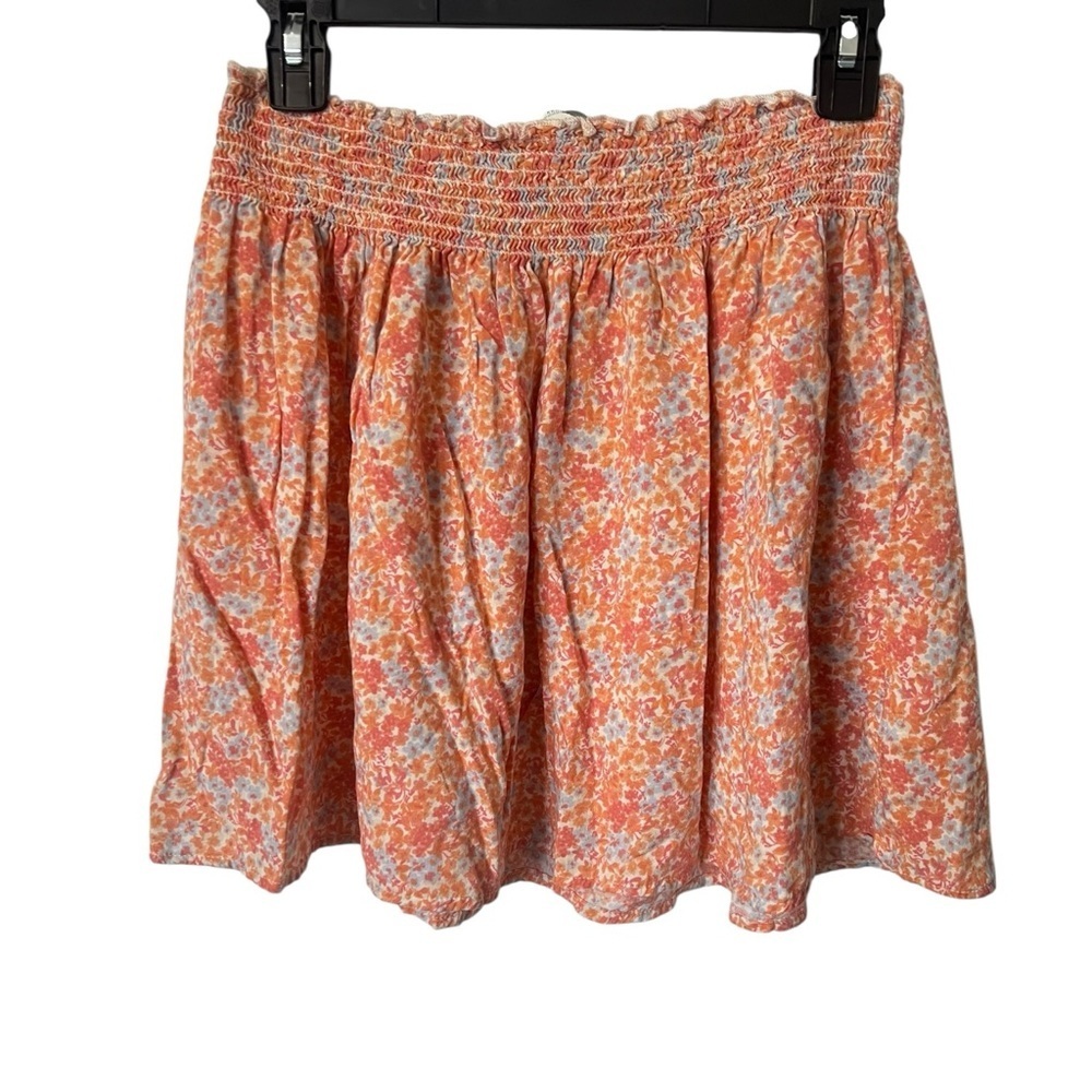 Maurices Orange and White Floral Mini Skirt EUC S